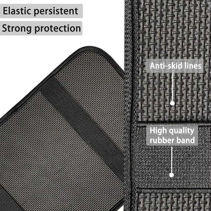 Vehicle Center Console Armrest Cover Pad, Universal Fit Soft Comfort Stylish Pattern Design Car Armrest Cover, Red
