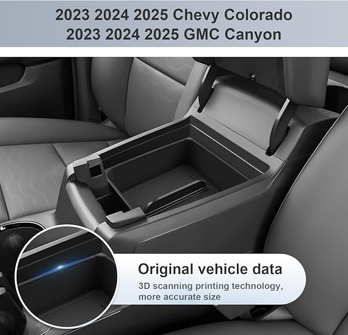 SKTU 2-Pack for 2023-2025 2026 Chevy Colorado/GMC Canyon Center Console Organizer for 2023-2026 Chevy Colorado/GMC Canyon Console Tray 2023 2024 2025 2026 Colorado Canyon Accessories Double Layers