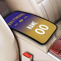 Custom Car Armrest Cover,Add Personalized Name and Number As Gifts for Loyal Football Fans,Auto Center Console Pad Car handrail Box Cushion,Fit for Most Car