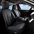FLORICH Front Car Seat Covers, Luxury Waterproof Faux Leather Seat Covers Cushion, Black Car Seat Cover Protectors Universal Fit for Most 5 Seats Vehicles - Black