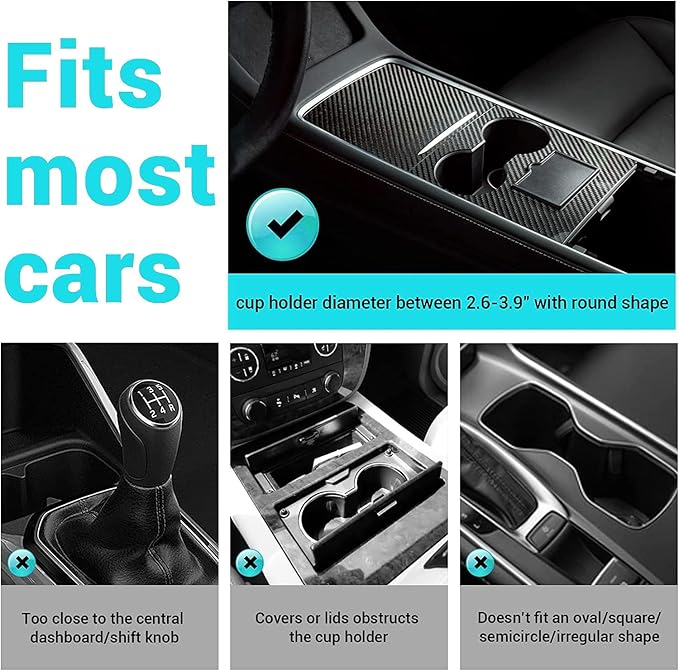 Larger Cup Holder Tray, 10 inch Car Food Tray for Eating, Detachable 3 in 1 Car Cup Holder Expander and 360° Rotating Car Cup Holder Tray Table with Phone Holder, Road Trip Essentials