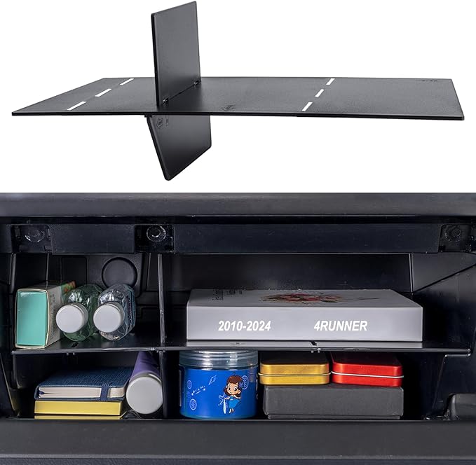 JKCOVER Glove Box Organizer Compatible with Toyota 4Runner 2010-2019 2020 2021 2022 2023 2024 Divider Accessories Insert Box ABS Secondary Storage