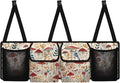 Car Trunk Organizers, Mushroom Backseat Hanging Organizer with 4 Large Storage Bag, Waterproof Car Organizer with Adjustable Strap, Road Trip Large Capacity Bag