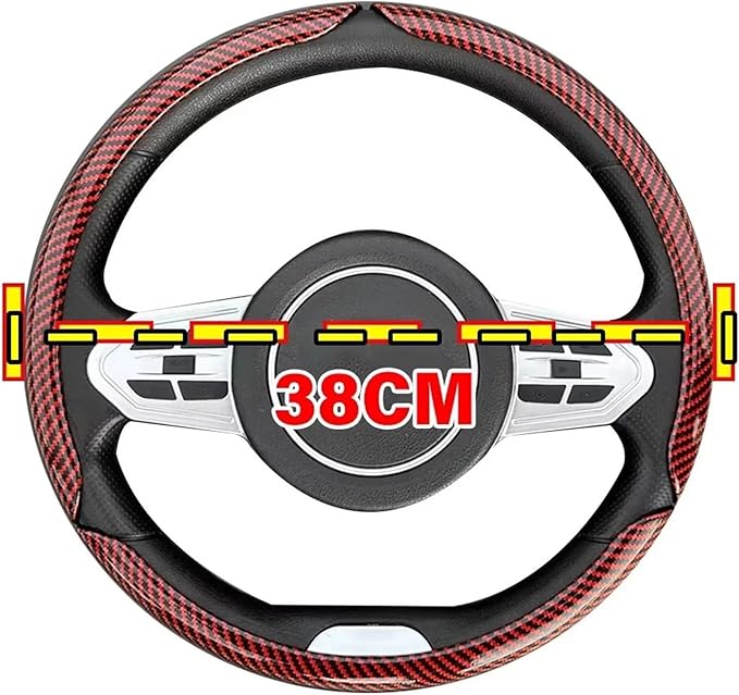 3PCS Universal Car Steering Wheel Cover - Warm Winter 38cm Round Glossy Laser Carbon Fiber fit for Interior Accessories(3PCS Blue)