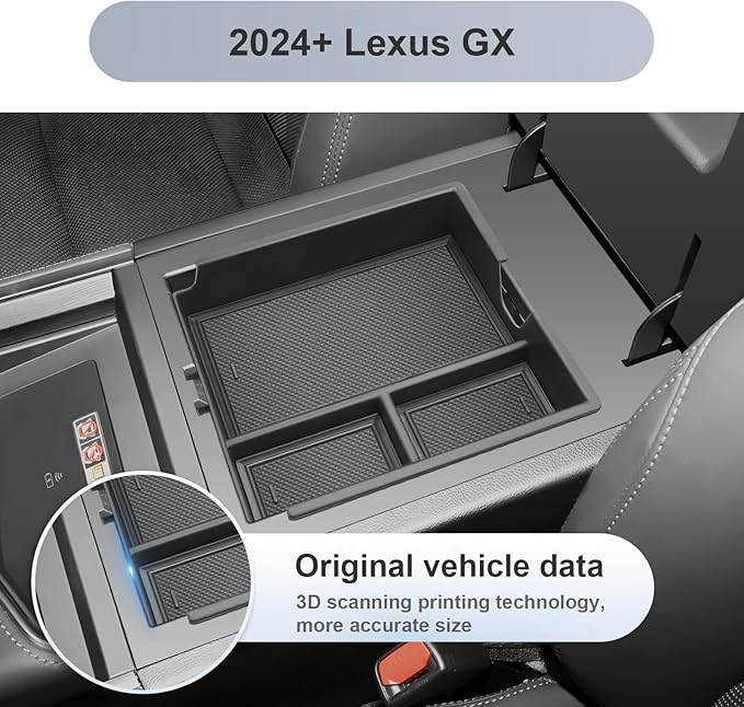 SKTU for 2024 2025 2026 Lexus GX550 Accessories Center Console Organizer for 2024 2025 2026 Lexus GX550 (Premium/Luxury/Overtrail) Console Tray GX550 Middle Console Organizer (NOT Fit for Cool Box)