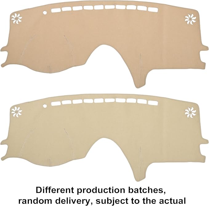 Car Dashboard Cover Mat Compatible for Toyota Sienna 2004-2010, Protective Polyester Beige Center Console Interior Trim Dash Board Mat
