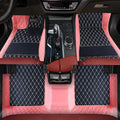Custom Personalized Floor Mats for Cars，Luxury Full Coverage All Weather Car Floor Mats，Anti-Slip Leather Car Mat Set ，Custom Floor Mats for 99% of Cars, Trucks & SUVs (3D Pink and Black)