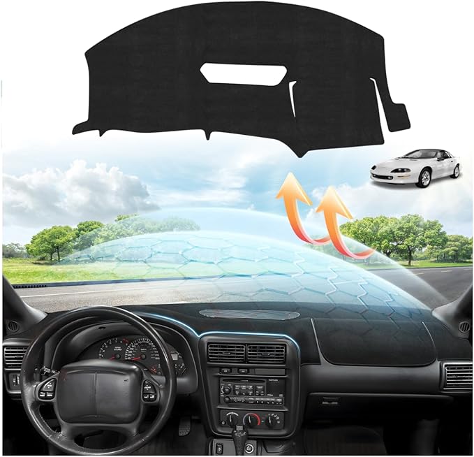 CARTIST Dash Cover Compatible with Chevy Chevrolet Camaro 1997 1998 1999 2000 2001 2002 Accessories Dashboard Cover Mat Non-Slip Carpet Sunshield Glare UV Rays Protector