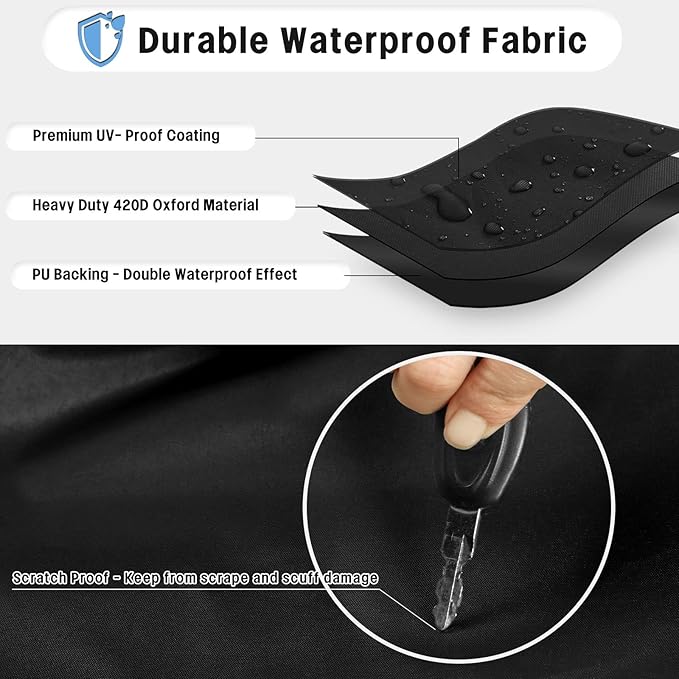 OutdoorLines Outdoor Waterproof Tire Covers Set of 4 - UV-Proof Trailer Wheel Cover Windproof Tire Protector for RV Jeep Trailer Camper Van Truck, Universal Tire Covering Fits Diameters 27"-29", Black