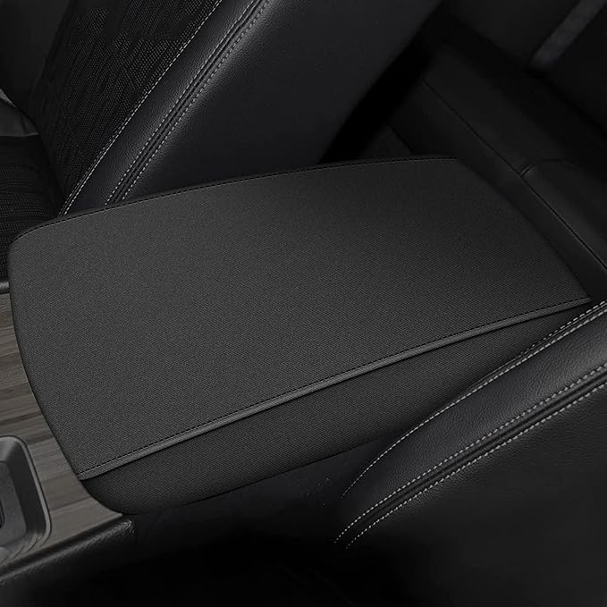 AOMSAZTO Console Covers for 2019-2024 2025 2026 Nissan Altima Armrest Covers for Nissan Altima Black with Black Stiches
