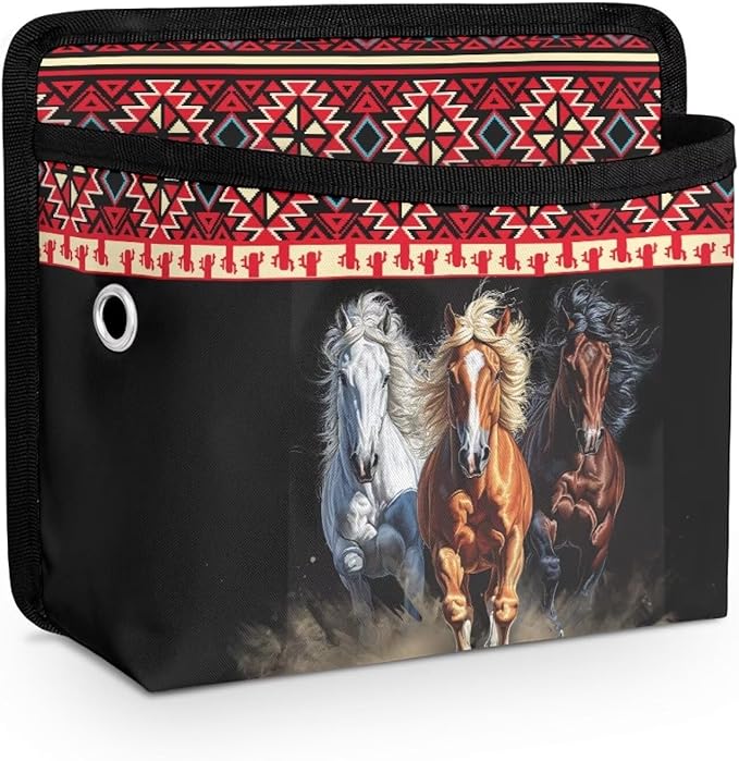 Running Horse Car Side Pocket Organizer, Front Back Seat Storage Pocket for Car, Universal Auto Console Door Window Storage Bag for Interior Organizer, Holder for Phone Sunglasses