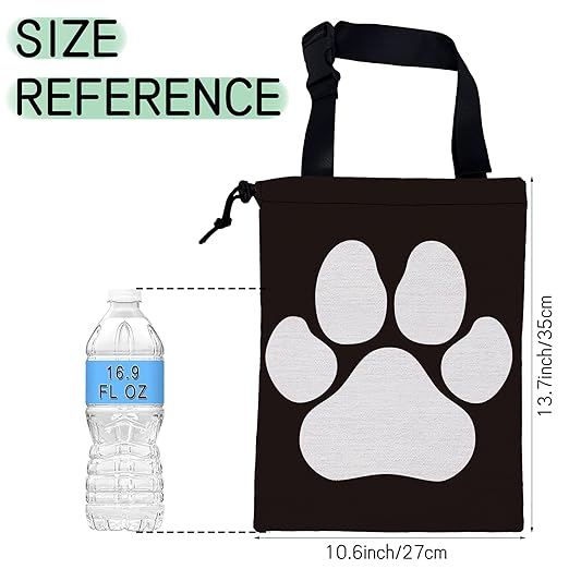 NHNXHWIA Dog Paw Car Trash Bag,Hanging Drawstring Car Garbage Bag,Waterproof Canvas Car Back Seat Organizer with Adjustable Buckle,for Vehicles,SUVs,Camping,Road Trips
