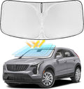 for Cadillac XT4 2019-2025 Windshield Sun Shade - 4 Layers Car Sunshades for Front Windows Shade Cover Custom Fit XT4 Sun Visor 240T Retractable Shade Blocks UV Rays Car Accessories