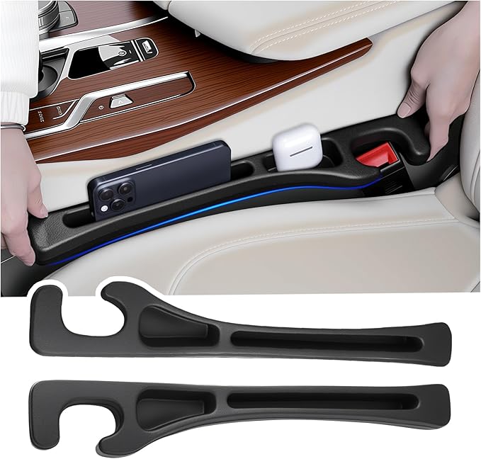2026 New Car Seat Gap Filler Organizer & Non-Slip Car Coasters for Cup Holders Set,Multifunctional Cars Gap Filler with Phone Holder,Universal No Drop Seat Guard for Cars