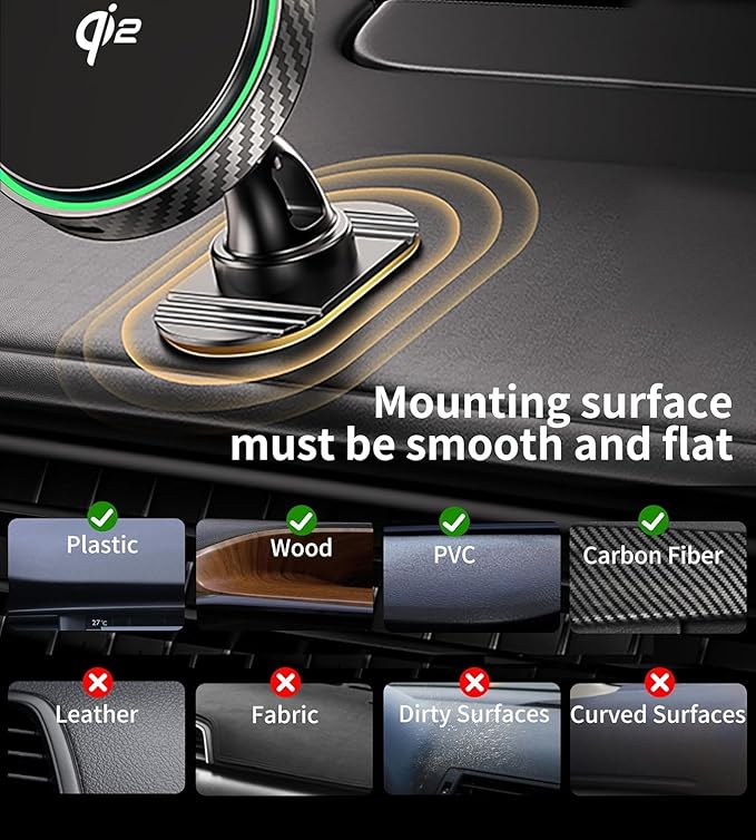 for Magsafe Car Mount Charger 2025 New [Qi2 Certified-15W], 360° Rotatation [Dash & Vent] Wireless Car Charger, for iPhone 17 16 15 14 13 12 Series, for Magnetic iPhone Car Accessories, Black