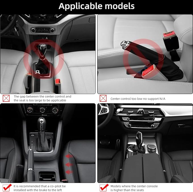 Rupse Universal Car Armrest Storage Box with Cup Holder, Adjustable Wrist Support, Center Console Organizer for Most Cars (Black Red Line)