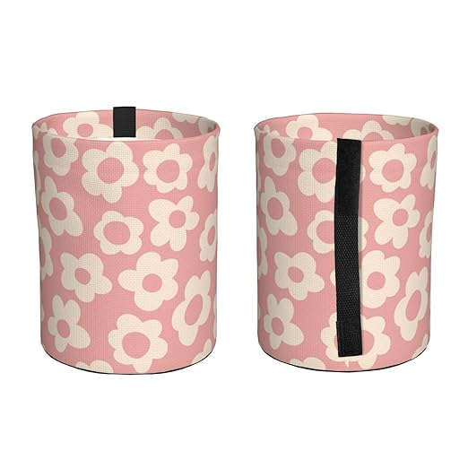 YANGDADA Vintage Groovy Flowers Car Trash Can Small Portable Car Garbage Bag for Back Front Seat RV's Camping Accessories
