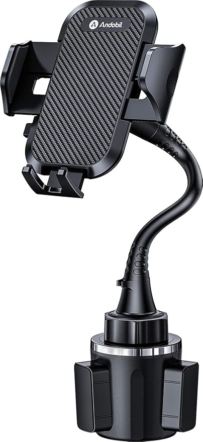 andobil Upgraded 15" Cup Holder Phone Holder, 【Solidest & Adjustable】 Military-Grade Long Gooseneck Cup Phone Holders for Your Car Truck, Car Phone Holder for iPhone 17 Pro Max 16 15 14/Samsung/Pixel