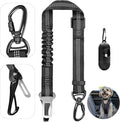 Dog Seat Belt for Car, Dog Car Harness Dog Seatbelt in Car, Safety Leash with Woven Elastic Nylon Buffer Adjustable Rotating Buckle and Dog Poop Bags (19.6-31.5in, Black)