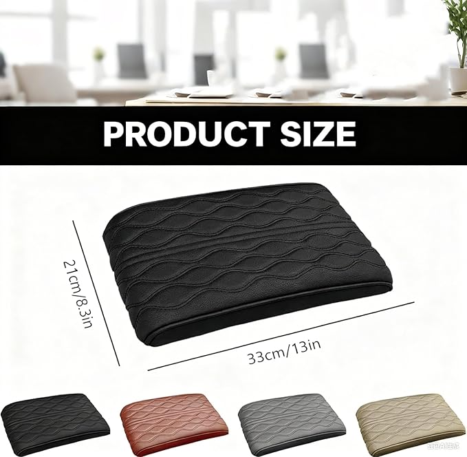 Universal Style Memory Cotton Car Armrest Box Pad, 2026 New Leather Car Armrest Box Pad Waterproof Auto Center Console Pad Universal Arm Rest Cushion Pads for SUV/Truck/Vehicle (Gray)