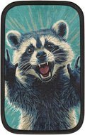 Funny Raccoon Center Console Cover Pad Car Blue Armrest Box Mat Truck Comfort Memory Foam Arm Rest Cushion Car Accessories Universal Fit 13x8 Inch