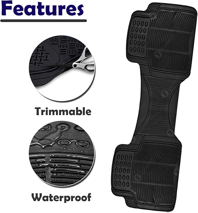 ZONETECH Rubber Car Interior Floor Mat Premium Quality All Weather Protection-Perfect for Car, Truck and SUV