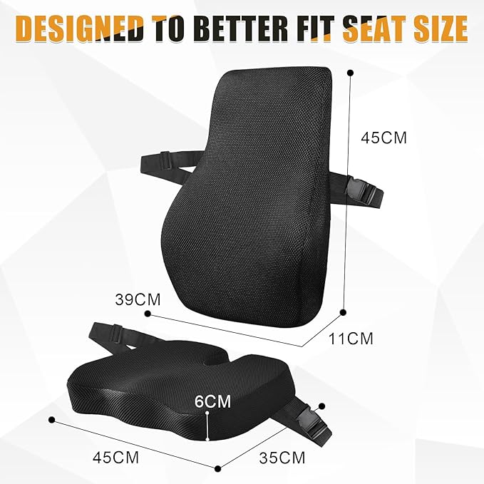 Car Seat Cushion & Back for Most Semi Truck Models, Compatible with Freightliner Volvo Kenworth Peterbilt, Driver Seat Cover for Semi Truck