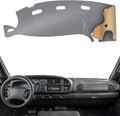 KEYOOG Dashboard Cover Dash Mat Fit for 2001-1998 Do-dge Ram 1500 2500 3500 (for Left Hand Drive),Car Dash Board Mat Anti-Glare Carpet,Non-Slip Pad Sunshield Protector (Grey)