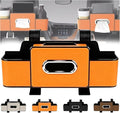 4-in-1 Car Backseat Organizer, Multifunctional Car Seat Back Storage Box with Cup Holder Headrest Hook, Universal Cars Organizer Back Seat for Hold Phone,Snacks, Drinks, Handbag (Orange)