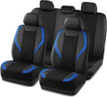 Road Comforts Car Seat Cover Full Set, Leather Mesh Seat Covers, Airbag Compatible, Universal Fit for Most Cars, SUVs, Trucks, and Vans - Blue