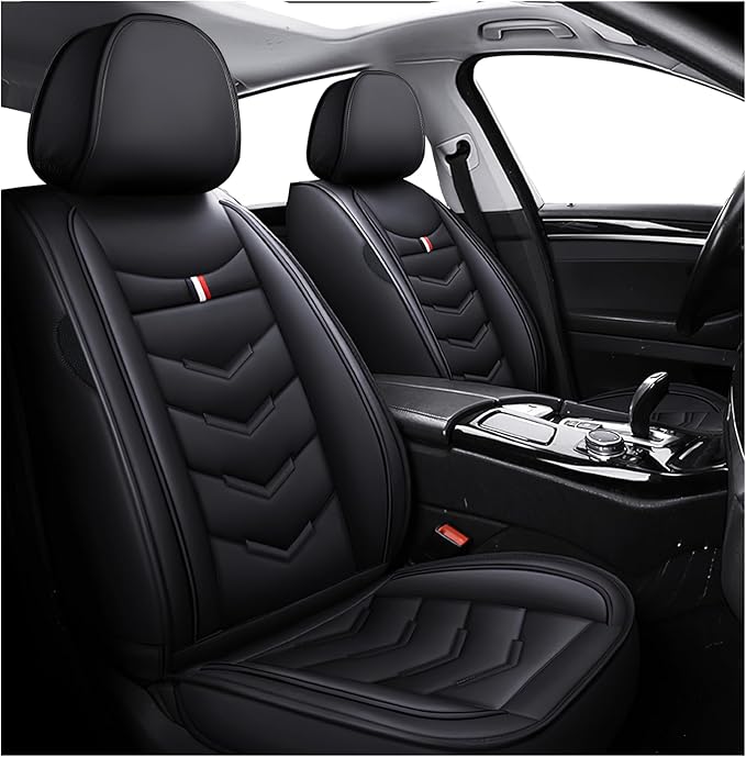 MVRVMV Leather Car Seat Covers for Ford Mustang 2006-2026, Wear-Resistant & Anti-Slip Seat Cover (2 Seat Standard, Black)