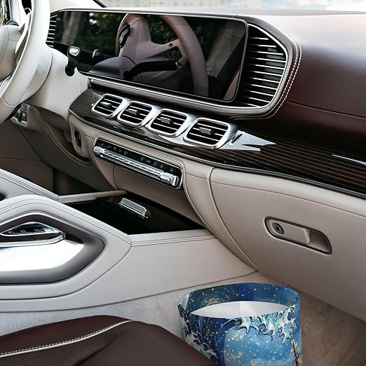 Ocean Wave Starry Night Car Trash Can Garbage Cans Foldable,Cute Hanging Car Organizer and Storage Bag Leak Proof, Auto Back Seat Trash Bin Universal for Truck, SUV, Outdoor Travel