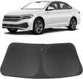 Windshield Sun Shade Custom Fit for 2019 2020 2021 2022 2023 2024 2025 2026 Volkswagen VW Jetta Accessories Foldable Sunshade Sun Blocker Protect Car from Sun Rays & Heat Damage Keep Car Cooler