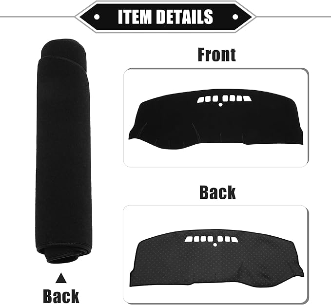 Car Dashboard Cover Mat Compatible for Buick LaCrosse 05-08, Protective Polyester Black Center Console Interior Trim Dash Board Mat