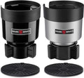 SEVEN SPARTA 2 Pack Car Cup Holder Expander Organizer Adjustable Base, Compatible with Yeti 20/26/30 oz, Hydro Flasks 32/40oz, Nalgenes 30/32/38/48 oz, Other Bottles in 3.4"-3.8" (Black and Silver)