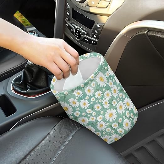Daisy Green Auto Garbage Can Vehicle Trash Can Rubbish Bag Multipurpose Hanging Headrest Road Trip Must Haves for Kids Car Decor