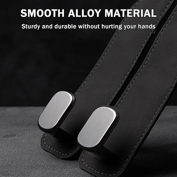 ZWYYTHC 2 Pack Car Seat Back Storage Hook, Headrest Hooks for Car with Metal Hooks, Premium Suede Leather Car Headrest Hooks Universal Car Seat Hooks for Purses, Bags & Groceries(Black)