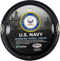 United States Navy Steering Wheel Cover, Universal Fit 14.5-15.5 Inches, Black, Temperature Insulating (Car 14.5 inches – 15.5 inches.)