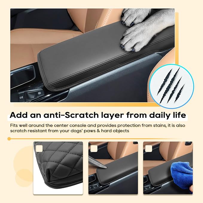 LFOTPP Armrest Cover for 2025-2026 Toyota Camry (LE/SE/XLE/XSE) Toyota Camry Accessories Center Console Cover Arm Rest Protector Middle Lid Pad Protector PU Leather, Anti-Scratch,Non-Slip