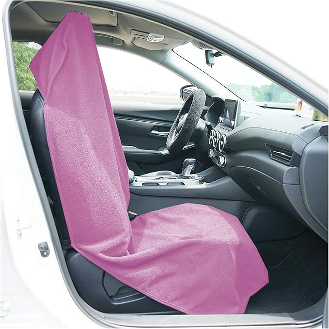 LoyaGour Car Seat Cover Protector Front Seats,for Gym Workout,Running,Swimming,Beach and Hiking,Waterproof Sweat Towel Bucket Seat Covers for Cars SUV Trucks (Pink, 1Pcs)