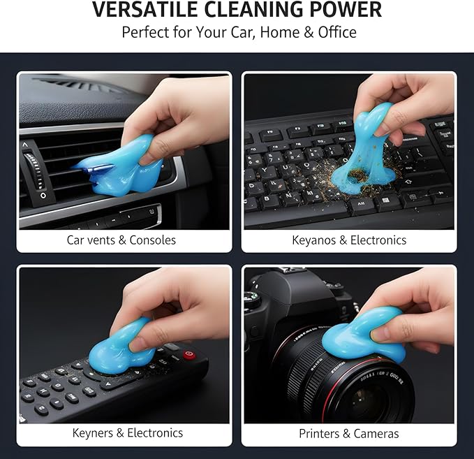 Car Cleaning Gel,Reusable Car Cleaning Putty for Interior Detailing, Car Cleaning Supplies, Auto Detailing Tools, Car Slime for Dust Removal, Car Accessories Interior, Car Cleaning Kit(Blue, 0.8 OZ)