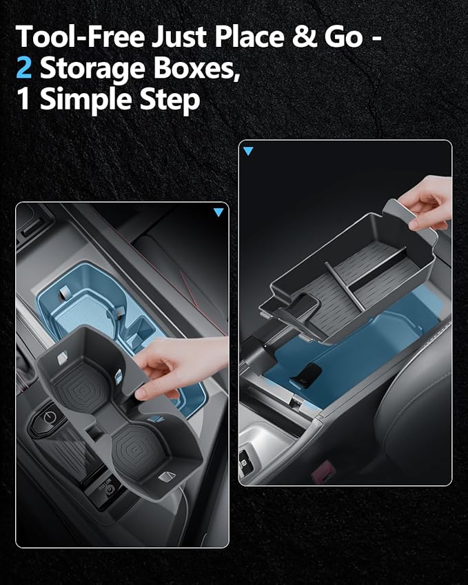 SKTU 2PCS for 2024 2025 2026 Dodge Charger Center Console Organizer for 2024 2025 2026 Dodge Charger Daytona Cup Holder Console Tray Dodge Charger 2024 2025 2026 Accessories ABS Storage Box