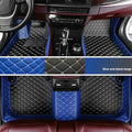 Custom Personalized Floor Mats for Cars - Luxury Full Coverage All Weather Mats, Anti-Slip Leather Mat Set, Fit for 99% of Cars, SUVs & Trucks (Blue, C-Double Color)