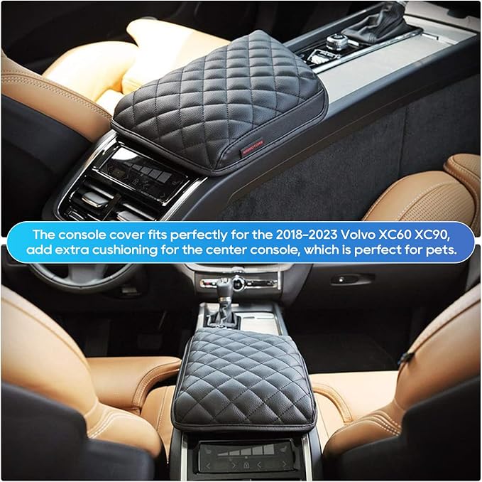 LFOTPP 2025 XC60 Armrest Cover for XC60 (2018-2025) Center Console Cover for 2018-2022 2023 2024 2025 XC60 Arm Rest Cover Interior XC60 Accessories 2025 XC60 Console Leather Anti-Scratch Waterproof