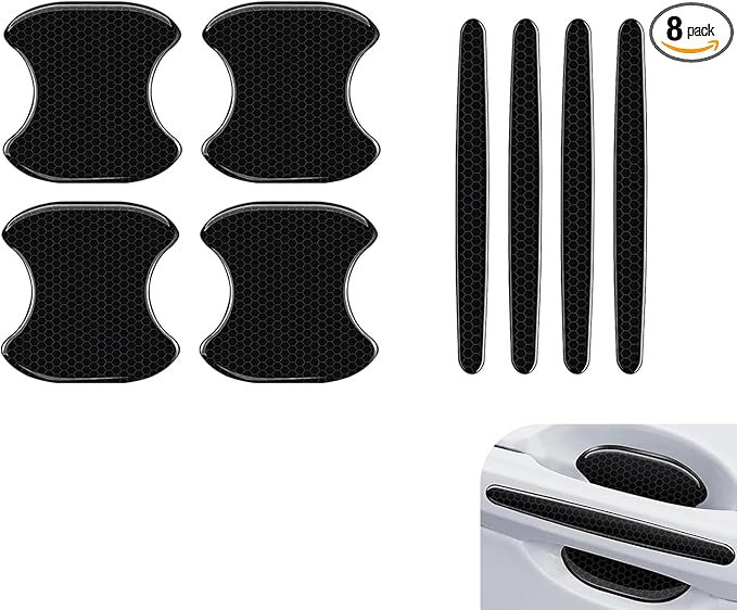 8 PCS Car Door Handle Protectors, Car Door Handle Scratch Protector Sticker, Universal for Most Cars (Black)