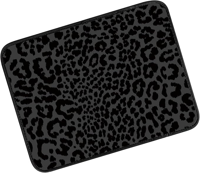 Car Center Console Cover, Universal Soft Large Neoprene Auto Armrest Seat Box Cover, Funny Car Decor Accessories Fit for Most Cars, Vehicles, SUVs Cute Black Leopard