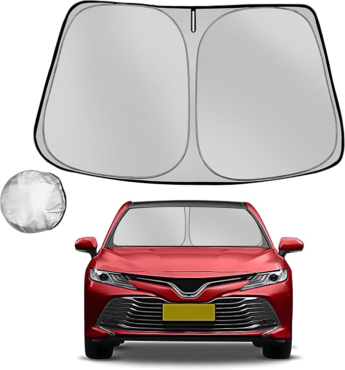 Fonowka Windshield Sun Shade for Toyota Camry 2012-2017 LE XSE XLE Hybrid SE Sedan Foldable Sunshade for Car Front Window Blocks UV Rays and Heat Automotive Interior Protector Custom Fit Accessories