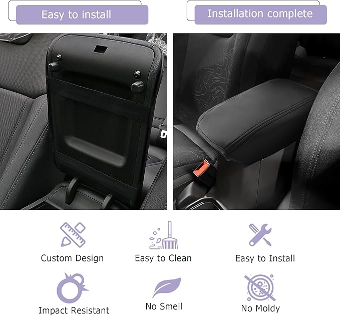 LUWU Renegade Center Console Cover Compatible with 2015-2021 2022 2023 Renegade Accessories Renegade BU Armrest Console Cover Armrest Cover Center Console Pad Soft Leather,Black
