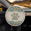 Dog Paw Steering Wheel Sun Heat Shield Boho Car Interior Accessories Universal Steering Wheel Cover Cloth Heat Protection Cooling Cover for Car Rudder