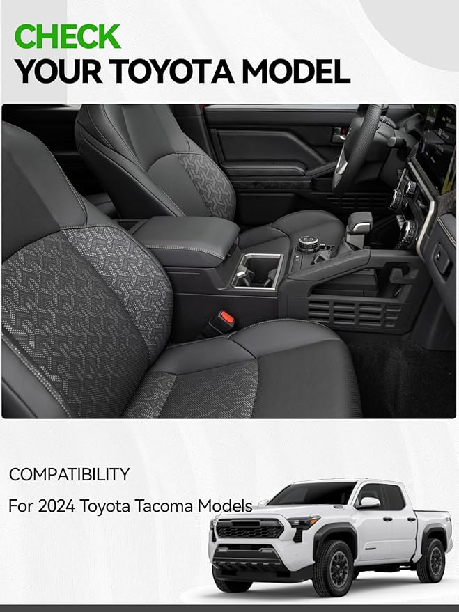 6PCS Center Console Organizer Tray for 2024 2025 Toyota Tacoma Accessories, Armrest Hidden Storage Box, Rear and Console Cup Holder Glove and Armrest Storage Box with Insert Divider for Toyota Tacoma